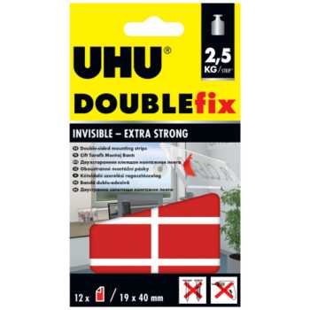 Клеящие подушечки UHU DOUBLEfix прозрачные, 19х40 мм, 12 шт