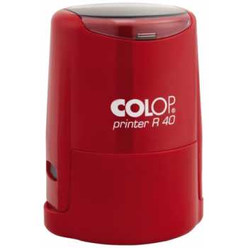 Оснастка для круглой печати COLOP R40, диаметр 40 мм, красный корпус, с нижней крышкой