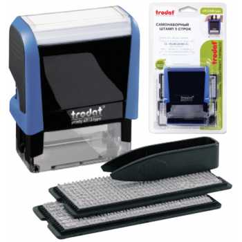 Самонаборный штамп TRODAT Printy TYPO 4913/DB, 5 строк, поле 58х22 мм