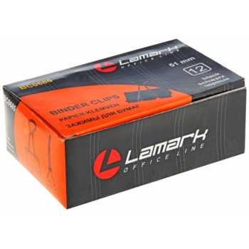 Зажим для бумаг LAMARK 51 мм, 260 листов, 12шт/уп, черный
