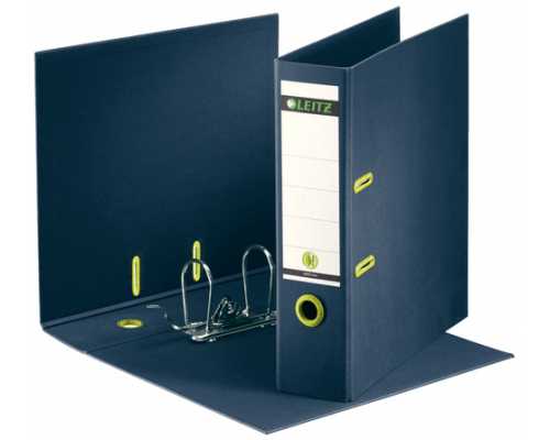 Папка-регистратор LEITZ 180˚ ReCycle 80 мм, темно-синяя, переработанный картон