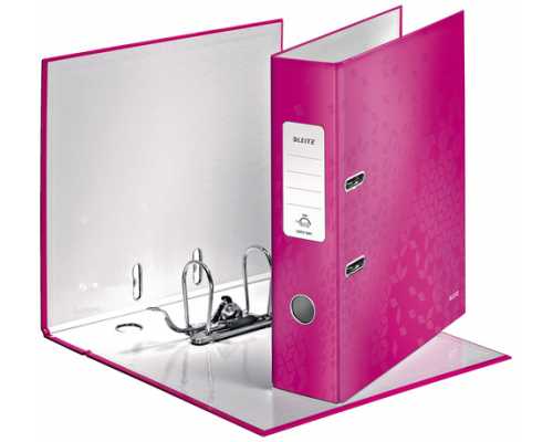 Папка-регистратор LEITZ 180˚ WOW 80 мм, розовый