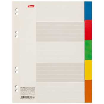 Разделители листов картонные HATBER А5, 5 цветных ярлычков