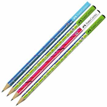 Карандаш FABER-CASTELL Festival HB, круглый, корпус ассорти, с ластиком