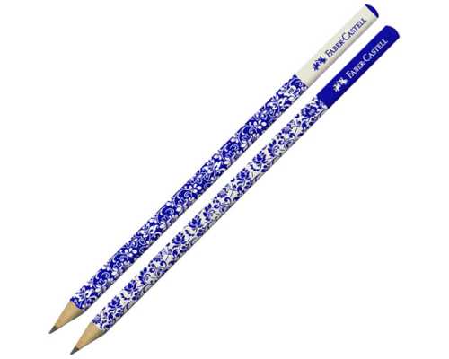 Карандаш FABER-CASTELL Floral HB, круглый, корпус ассорти, без ластика