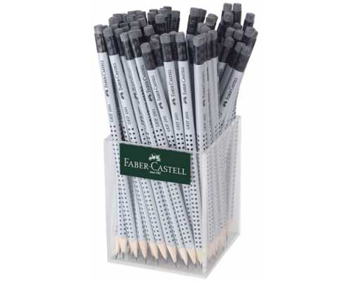 Карандаш FABER-CASTELL Grip 2001 HB, трехгранный, с ластиком, стакан