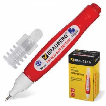 Корректирующая ручка BRAUBERG 10 мл, металлический наконечник
