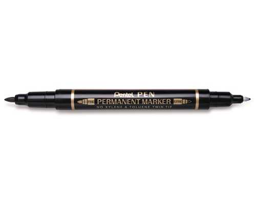 Маркер для CD-дисков PENTEL N75W двухсторонний черный, линия 0,3-1,2 мм