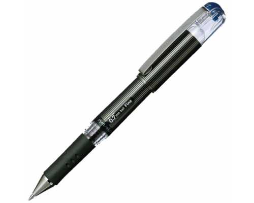 Гелевая ручка PENTEL Hybrid Gel Grip DX синяя, резиновый держатель, линия 0,35 мм