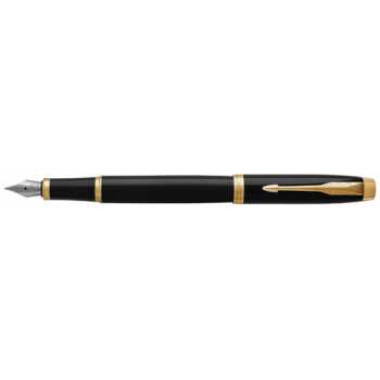 Перьевая ручка PARKER IM Core Black GT, картридж с синими чернилами