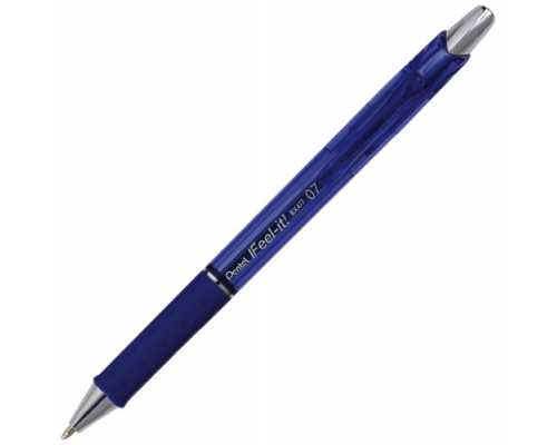 Шариковая авторучка Pentel IFeel it синяя, линия 0,27 мм, грип