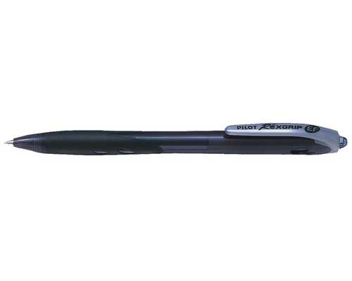 Шариковая авторучка PILOT Rex Grip F, черная, линия 0,21 мм, на масляной основе, грип