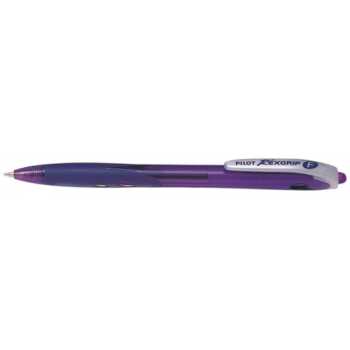 Шариковая авторучка PILOT Rex Grip F, фиолетовая, линия 0,21 мм, на масляной основе, грип