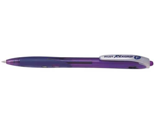 Шариковая авторучка PILOT Rex Grip F, фиолетовая, линия 0,21 мм, на масляной основе, грип