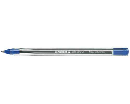 Одноразовая шариковая ручка SCHNEIDER Tops М синяя, линия 0,5 мм, на масляной основе