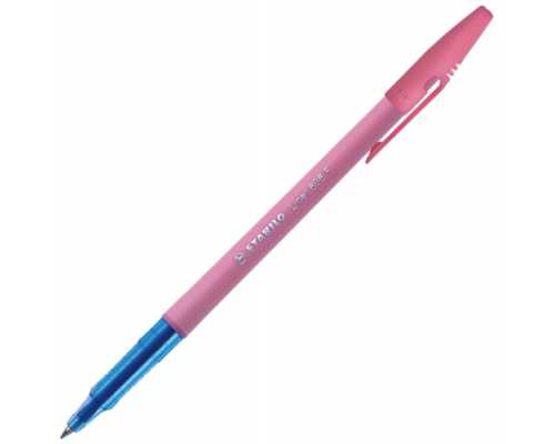 Шариковая ручка STABILO Liner 808 Pastel, синяя, линия 0,38 мм, розовый корпус