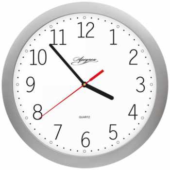 Часы настенные круглые APEYRON PL 01.006 белый циферблат, корпус серебреный пластик